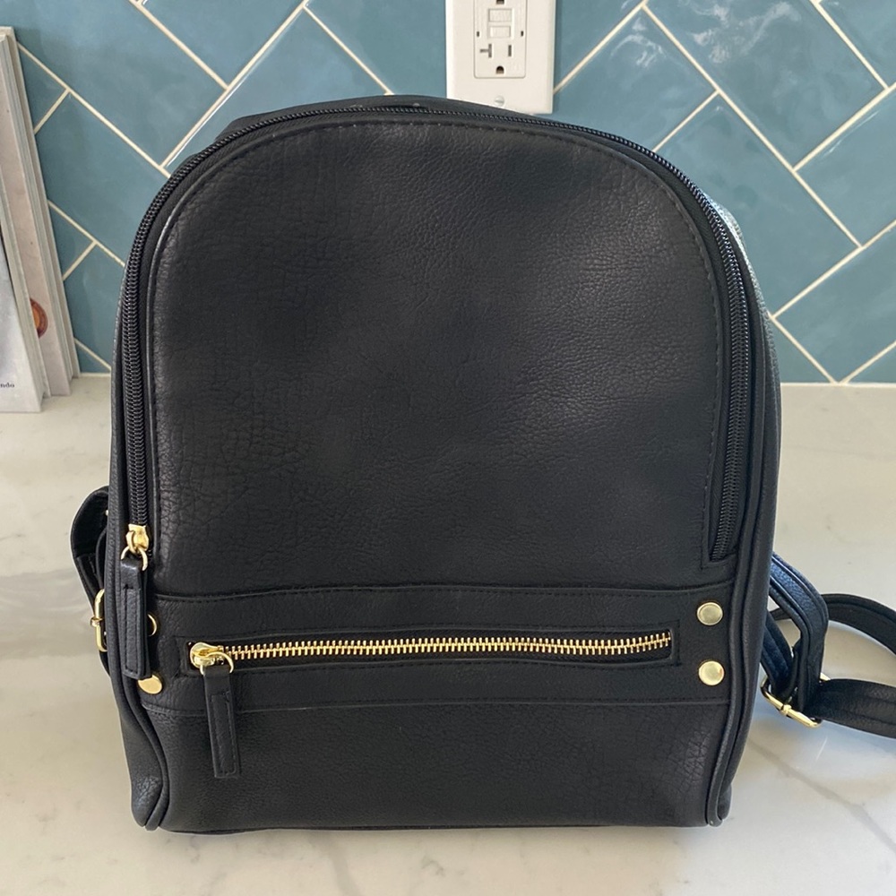 Black Faux Leather Mossimo Backpack